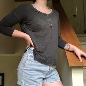 AMERICAN EAGLE Soft and Sexy Grey Henley